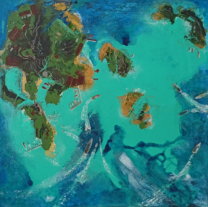 ISOLA - acrilico canvas su telaio 50cm x 50cm 700€